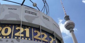 TV Tower and World Clock at Berlin Alexanderplatz