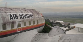 The view from the converted DC3 looking down towards Port Moresby airport