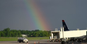 Rainbow over Syracuse Hancock Airport, New York