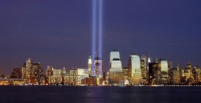 NYC 2004 memorial of the 9/11 attacks (from Wikipedia)