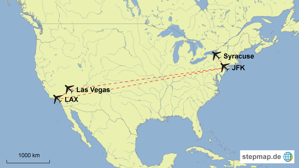 Map of our flight route